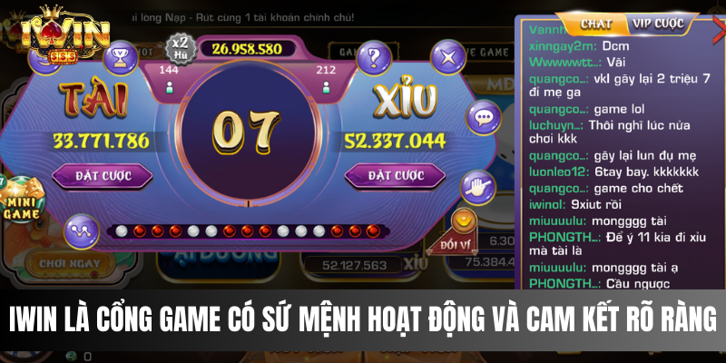 IWIN là cổng game có sứ mệnh hoạt động và cam kết rõ ràng